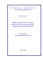 nghiên cứu một sốyếu tốtác động  đến quản lý sửdụng đất trên địa bàn  thị xã sơn tây, thành phố hà nội 