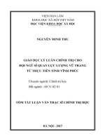 Giáo dục lý luận chính trị cho đội ngũ sĩ quan lực lượng vũ trang từ thực tiễn tỉnh Vĩnh Phúc (tt)