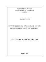 Tư tưởng chính trị xã hội của lê quý đôn trong tác phẩm quần thư khảo biện 