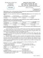 Đề thi thử THPT Quốc gia năm 2017 môn Tiếng Anh Sở GDĐT Thanh Hóa có đáp án 