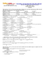 Đề thi thử THPT Quốc gia năm 2017 môn Tiếng Anh trường THPT Hoàng Văn Thụ, Yên Bái 