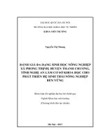 Đánh giá đa dạng sinh học nông nghiệp xã Phong Thịnh, huyện Thanh Chƣơng, tỉnh Nghệ An làm cơ sở khoa học cho phát triển hệ sinh thái nông nghiệp bền vững (LV tốt nghiệp)