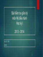 Đề thi giữa kỳ môn Hệ điều hành  ĐH Mở