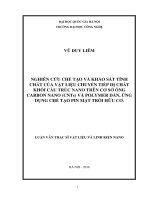 NGHIÊN CỨU CHẾ TẠO VÀ KHẢO SÁT TÍNH CHẤT CỦA VẬT LIỆU CHUYỂN TIẾP DỊ CHẤT KHỐI CẤU TRÚC NANO TRÊN CƠ SỞ ỐNG CARBON NANO (CNTs) VÀ POLYMER DẪN, ỨNG DỤNG CHẾ TẠO PIN MẶT TRỜI HỮU CƠ