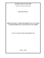 THIẾT KẾ MẠNG VÀ PHÂN TÍCH HIỆU SUẤT CỦA MẠNG CẢM BIẾN KHÔNG DÂY CHO GIÁM SÁT SỨC KHỎE