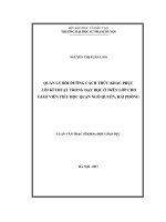 Quản lý bồi dưỡng cách thức khắc phục lỗi kĩ thuật trong dạy học ở trên lớp cho giáo viên tiểu học quận ngô quyền, hải phòng 