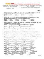 Đề thi thử THPT Quốc gia năm 2017 môn Tiếng Anh trường THPT Trần Nhật Duật, Yên Bái CÓ ĐÁP ÁN