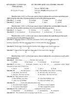 Đề thi thử THPT Quốc gia năm 2017 môn Tiếng Anh trường THPT Chu Văn An, Yên Bái CÓ ĐÁP ÁN 