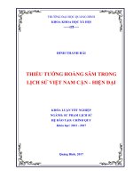 Thiếu tướng hoàng sâm trong lịch sử việt nam cận   hiện đại
