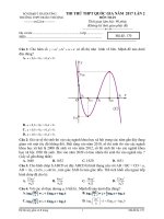 Đề thi thử THPT Quốc gia 2017 môn Toán trường THPT Đoàn Thượng  Hải Dương lần 2