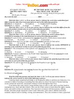 Đề thi thử THPT Quốc gia năm 2017 môn Tiếng Anh trường THPT Thác Bà, Yên Bái CÓ ĐÁP ÁN 