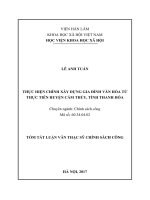 Thực hiện chính sách về xây dựng gia đình văn hóa từ thực tiễn huyện Cẩm Thủy, tỉnh Thanh Hoá (tt)