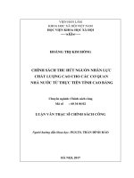 Chính sách thu hút nguồn nhân lực chất lượng cao cho các cơ quan nhà nước từ thực tiễn tỉnh cao bằng