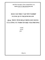 Phân tích hoạt động bán hàng tại công ty TNHH tin học Mai Phương