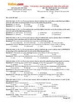 Đề thi thử THPT Quốc gia năm 2017 môn Tiếng Anh trường THPT Trần Nhật Duật, Yên Bái CÓ ĐÁP ÁN