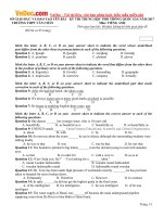 Đề thi thử THPT Quốc gia năm 2017 môn Tiếng Anh có đáp án  Đề 31