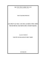 giải pháp tạo việc làm cho lao động nông thôn  thành phố hà nội trong bối cảnh đô thị hóa 