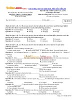 Đề thi thử THPT Quốc gia năm 2017 môn Tiếng Anh trường THPT Nguyễn Thị Minh Khai, Hà Tĩnh có đáp án (Lần 1) 