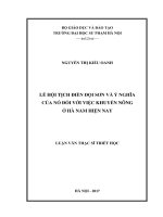 Lễ hội tịch điền đọi sơn và ý nghĩa của nó đối với việc khuyến nông ở hà nam hiện nay 