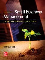 Small business management and entrepreneurs guidebook 8th mary byrd