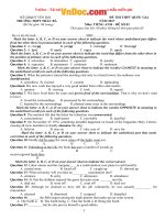 Đề thi thử THPT Quốc gia năm 2017 môn Tiếng Anh trường THPT Thác Bà, Yên Bái CÓ ĐÁP ÁN 