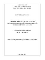 Chính sách thu hút nguồn nhân lực chất lượng cao cho các cơ quan nhà nước từ thực tiễn tỉnh cao bằng tt