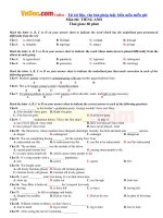 Đề thi thử THPT Quốc gia năm 2017 môn Tiếng Anh trường THPT Cảm Ân, Yên Bái CÓ ĐÁP ÁN 