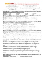 Đề thi thử THPT Quốc gia năm 2017 môn Tiếng Anh trường THPT Trần Nhật Duật, Yên Bái CÓ ĐÁP ÁN