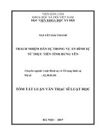 Trách nhiệm dân sự trong vụ án hình sự từ thực tiễn tỉnh hưng yên (tt) 