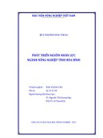 Phát triển nguồn nhân lực  ngành nông nghiệp tỉnh hòa bình 