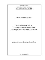 Vấn đề chính sách xây dựng nông thôn mới từ thực tiễn tỉnh Quảng Nam