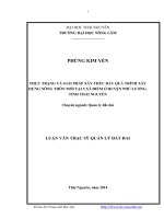 tóm tắt Thực trạng và giải pháp thúc đẩy quá trình xây dựng nông thôn mới tại 5 xã điểm ở huyện Phú Lương, tỉnh Thái Nguyên