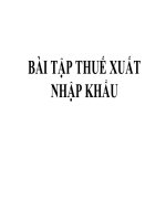 Bài tập về thuế xuất nhập khẩu có lời giải 