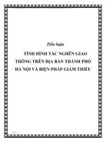 Tình hình tắc nghẽn giao thông trên địa bàn thành phố hà nội và biện pháp giảm thiểu