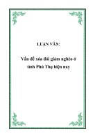 Vấn đề xóa đói giảm nghèo ở tỉnh phú thọ hiện nay