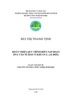Hoàn thiện quy trình biến nạp đoạn DNA vào tế bào vi khuẩn E