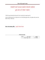 thiết kế giao diện phần mềm quản lý thư viện 