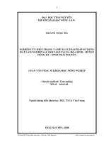 Nghiên cứu hiện trạng và đề xuất giải pháp sử dụng đất lâm nghiệp sau khi giao tại xã hòa bình huyện đồng hỷ   tỉnh thái nguyên