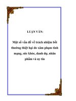 Một số vấn đề về trách nhiệm bồi thường thiệt hại do xâm phạm tính mạng, sức khỏe, danh dự, nhân phẩm và uy tín