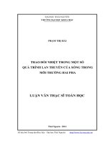 tóm tắt Trao đổi nhiệt trong một số quá trình lan truyền của sóng trong môi trường hai pha