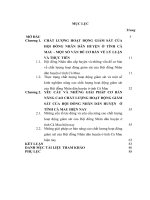 LUẬN văn THẠC sĩ   CHẤT LƯỢNG HOẠT ĐỘNG GIÁM sát của hội ĐỒNG NHÂN dân HUYỆN ở TỈNH cà MAU HIỆN NAY