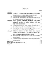 LUẬN văn THẠC sĩ   CHUYỂN DỊCH cơ cấu LAO ĐỘNG ở HUYỆN mỹ đức, THÀNH PHỐ hà nội