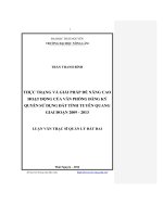 tóm tắt Thực trạng và giải pháp để nâng cao hoạt động của văn phòng đăng ký quyền sử dụng đất tỉnh Tuyên Quang giai đoạn 2009-2013