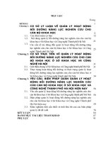 LUẬN văn THẠC sĩ   QUẢN lý bồi DƯỠNG năn lực NGHIÊN cứu CHO cán bộ KHOA học ở sở KHOA học và CÔNG NGHỆ THÀNH PHỐ hà nội