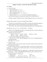 Giải tích chương 1:  SỐ THỰC VÀ HÀM SỐ MỘT BIẾN SỐ THỰC