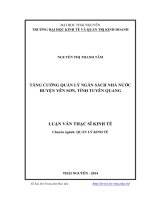 tóm tắt Tăng cường quản lý ngân sách nhà nước huyện Yên Sơn, tỉnh Tuyên Quang