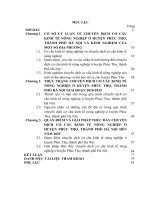 LUẬN văn THẠC sĩ   CHUYỂN DỊCH cơ cấu KINH tế NÔNG NGHIỆP HUYỆN PHÚC THỌ, THÀNH PHỐ hà nội