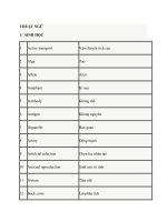 THUẬT NGỮ SINH TRONG TIẾNG ANH