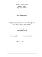 Nghệ thuật miêu tả tính cách nhân vật của nguyễn du trong truyện kiều 