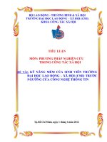 kỹ năng mềm của sinh viên trường đại học lao động – xã hội (csii) trước ngưỡng cửa công nghệ thông tin 